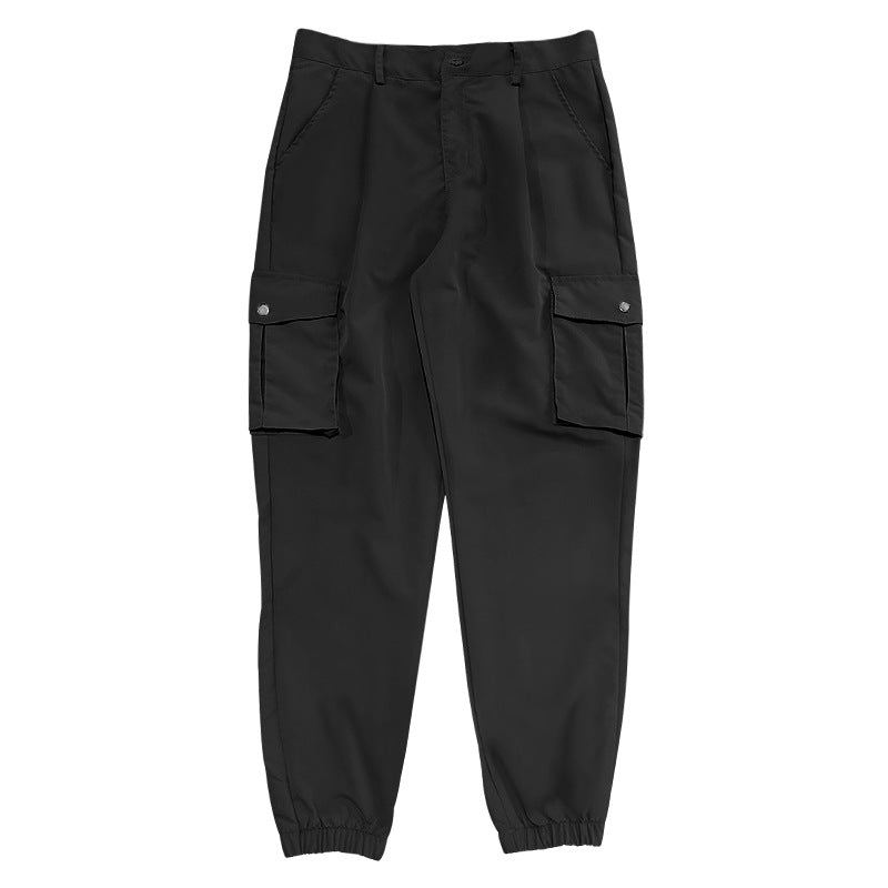 Men's tapered cargo pants in work look with patch pockets and elastic ankle cuffs StylebySassy