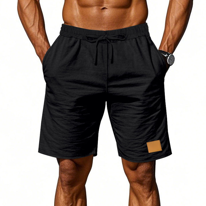 Men's drawstring Bermuda shorts made of soft cotton blend with elastic waistband and side pockets StylebySassy