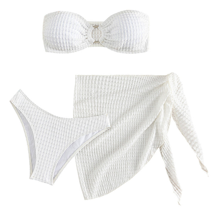 Women's bandeau bikini with cut-out design and matching skirt StylebySassy