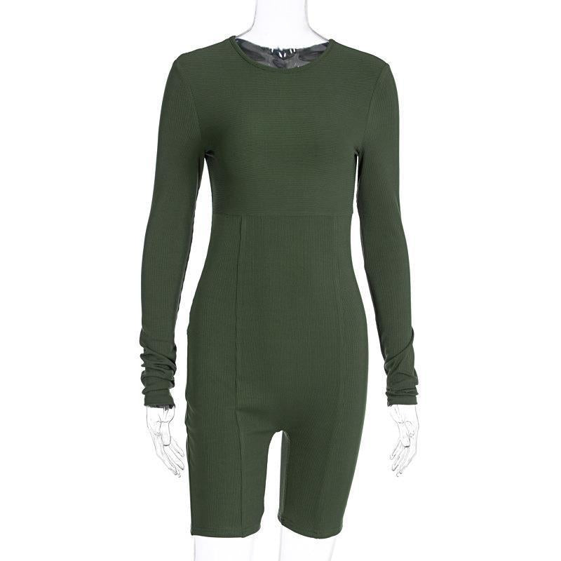 Women Fitted Long Sleeve Short Jumpsuit StylebySassy