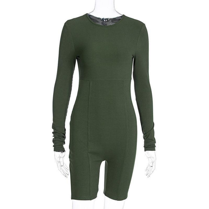 Women Fitted Long Sleeve Short Jumpsuit StylebySassy