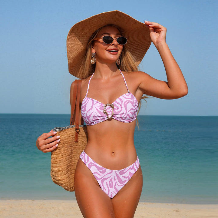 Women's Triangle Bikini with Fashionable Ring Details StylebySassy