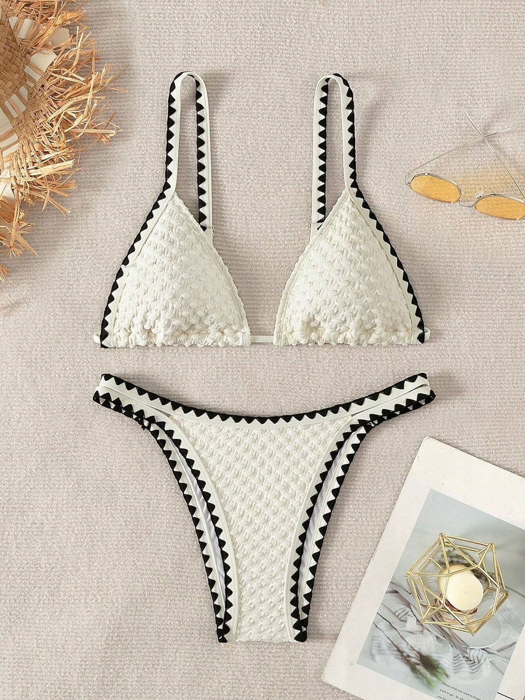 Women's Triangle Bikini with sophisticated crochet pattern StylebySassy