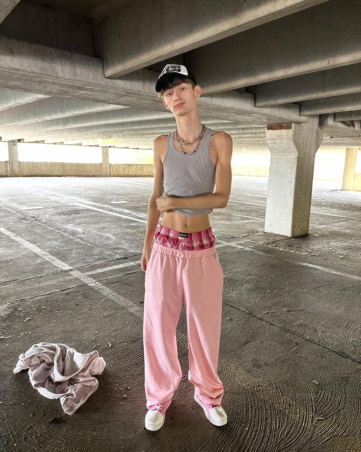 Women's casual jersey lounge pants with elastic waistband and wide leg StylebySassy
