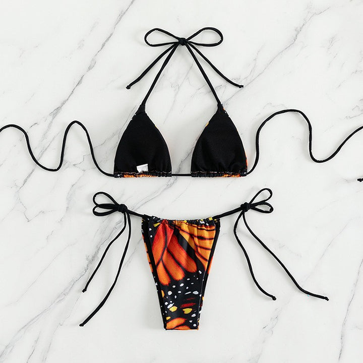 Women's Triangle Bikini with Butterfly Design and Adjustable Straps StylebySassy