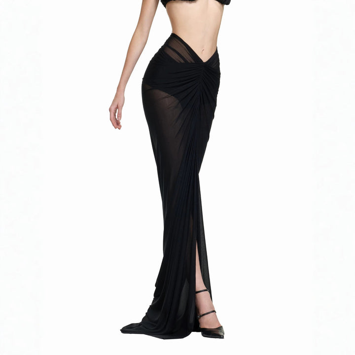 Ladies Elegant Transparent Maxi Dress with Sleeveless Silhouette StylebySassy