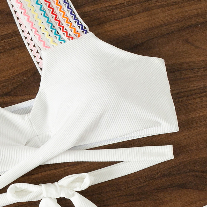 Women High-Waisted Swimsuit Set with Decorative Straps StylebySassy