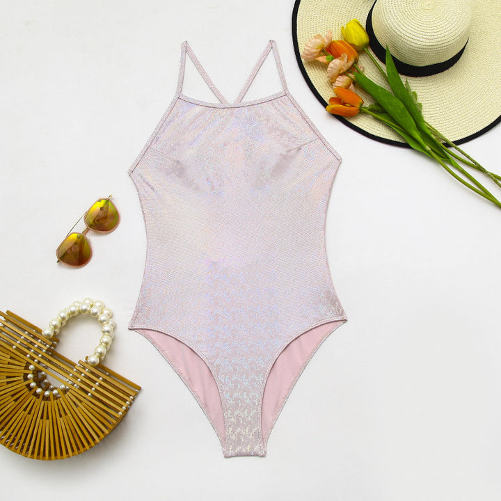 Women's Sporty Swimsuit with Modern Plant Pattern StylebySassy