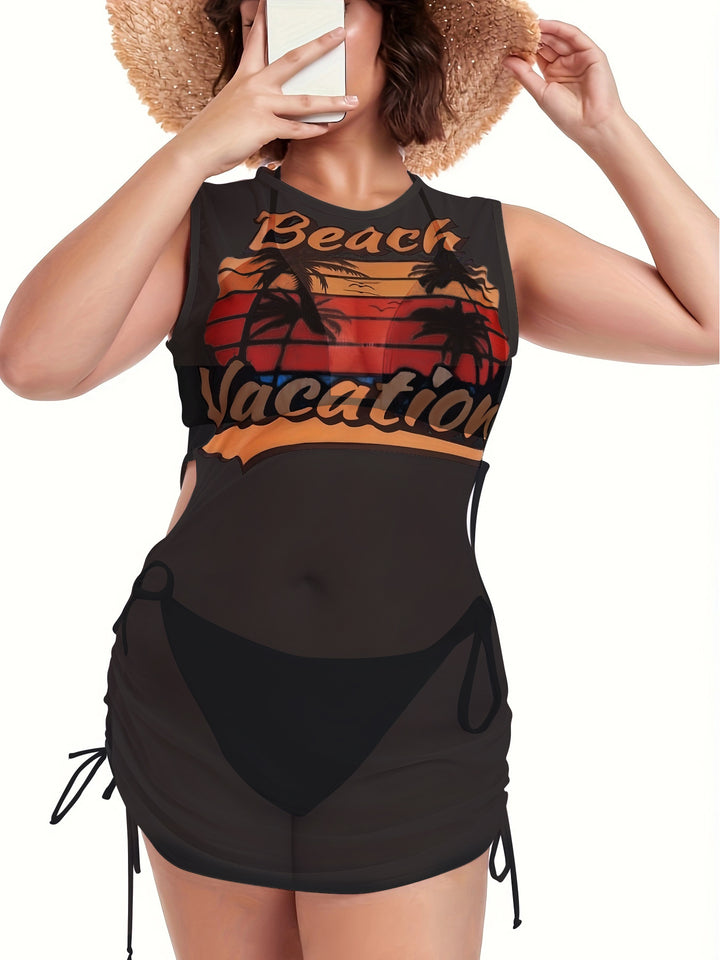Women's beachwear with side gathering and stylish print StylebySassy