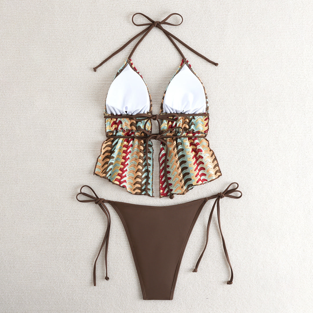 Women's Bandeau Bikini with luxurious ruffle design StylebySassy