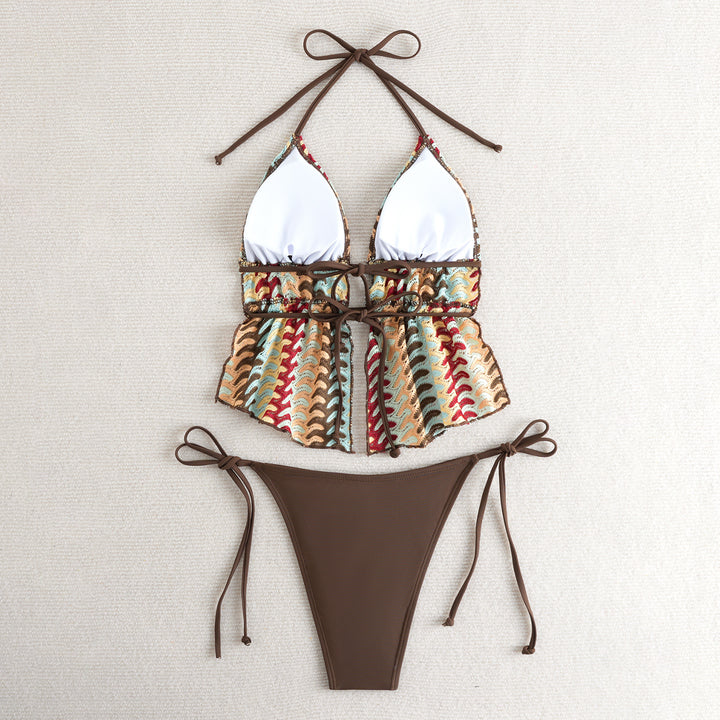 Women's Bandeau Bikini with luxurious ruffle design StylebySassy