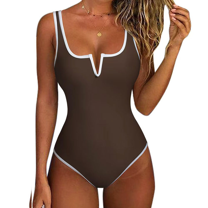 Women's swimsuit with deep V-neck and adjustable straps StylebySassy