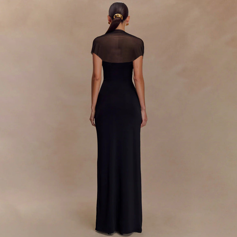 Women's elegant maxi dress with off-shoulder ruching StylebySassy
