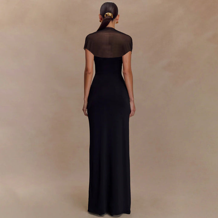 Women's elegant maxi dress with off-shoulder ruching StylebySassy