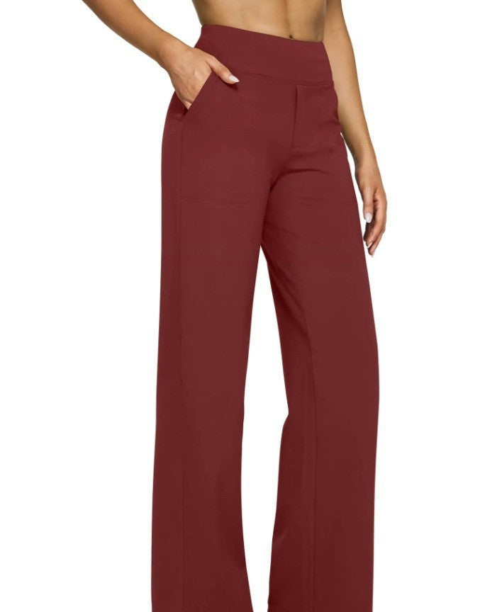 Women's flowing high-waist pants with extra wide leg, elastic comfort waistband and side pockets StylebySassy