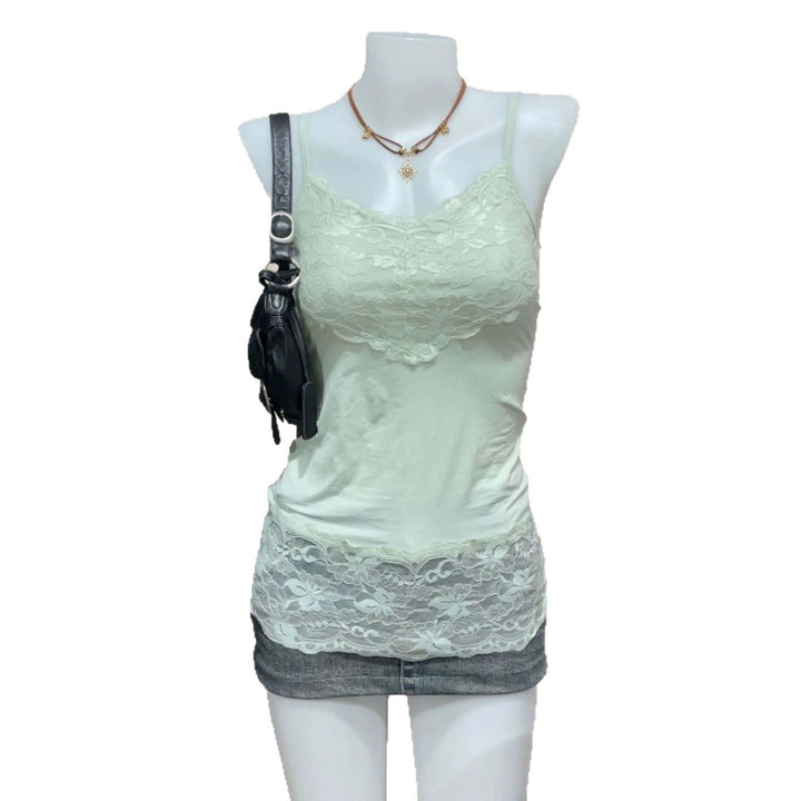 Women's Lace Cami Top with Flowing Cut StylebySassy