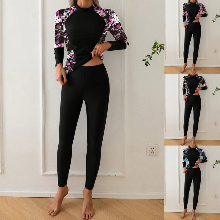 Women's Long Sleeve Rashguard with Floral Design StylebySassy