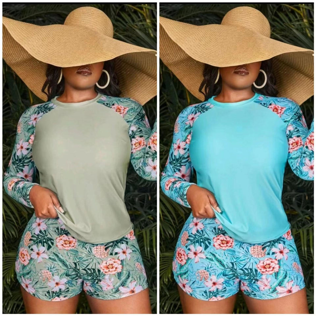Women's UV Protection Swim Top and Shorts Set StylebySassy
