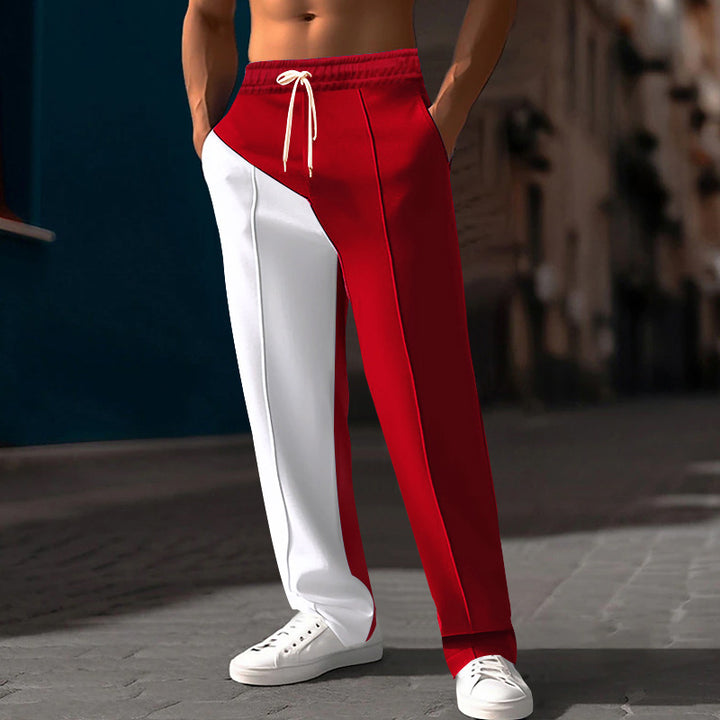 Men's casual jogging pants with asymmetric cut and elastic waistband StylebySassy