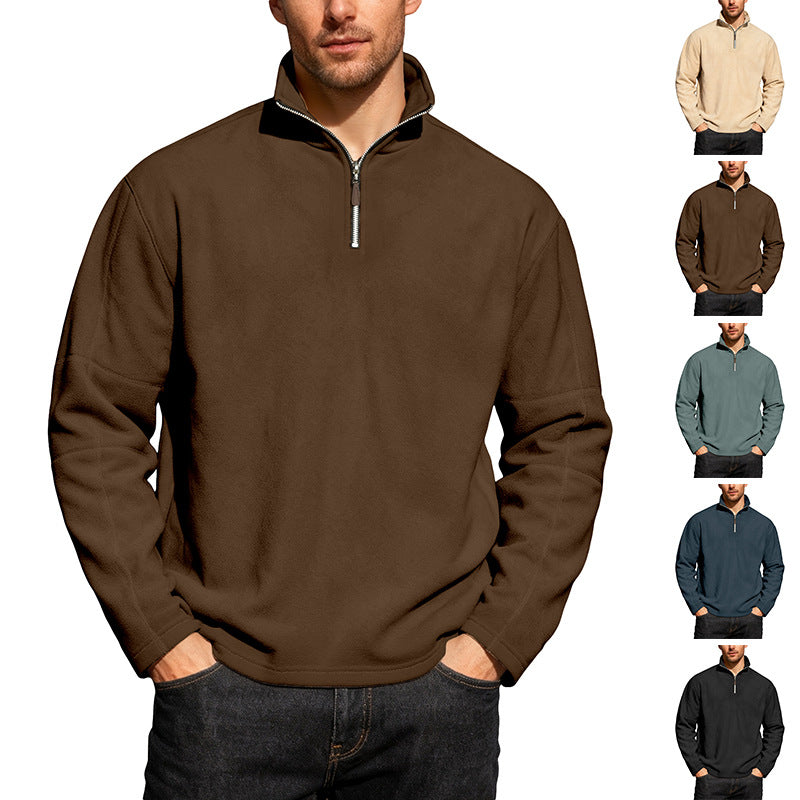 Men's lightweight microfleece performance pullover with short zipper raglan sleeves and shaping seams StylebySassy