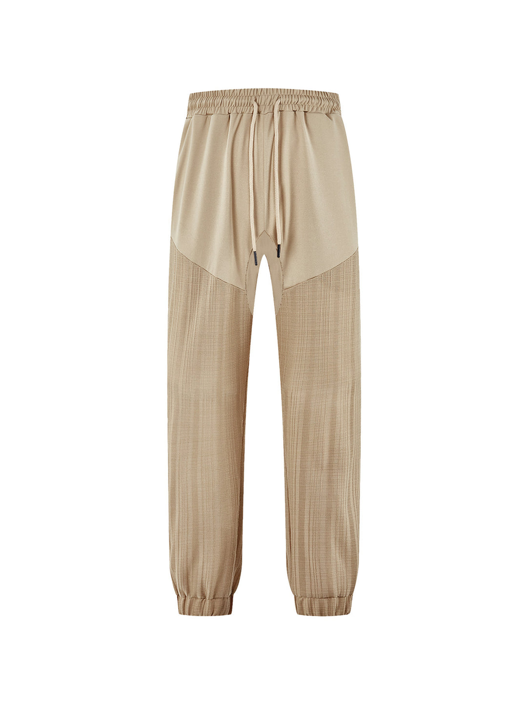 Men's slim-fit jogging pants with elastic drawstring waistband and textured knee panel StylebySassy