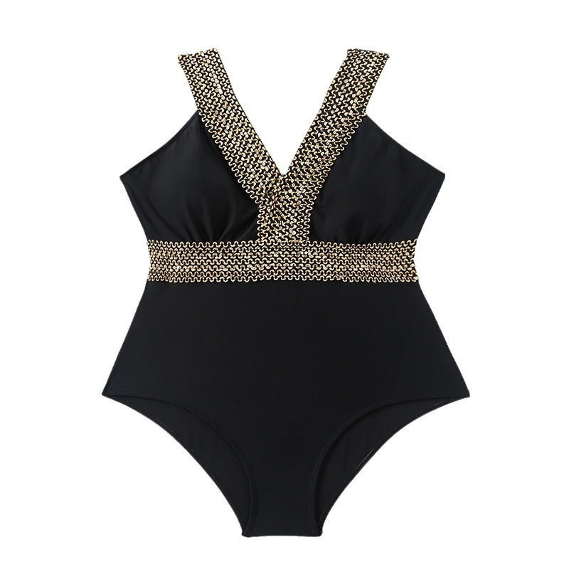 Women's one-piece swimsuit with decorative golden details StylebySassy