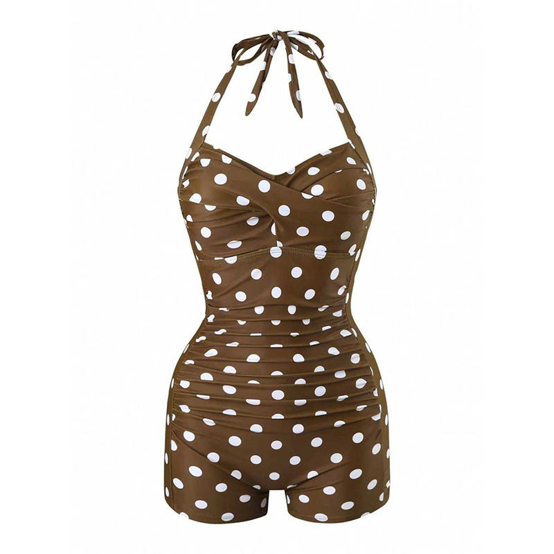 Women One-Piece Swimsuit with Trendy Wrap Design StylebySassy