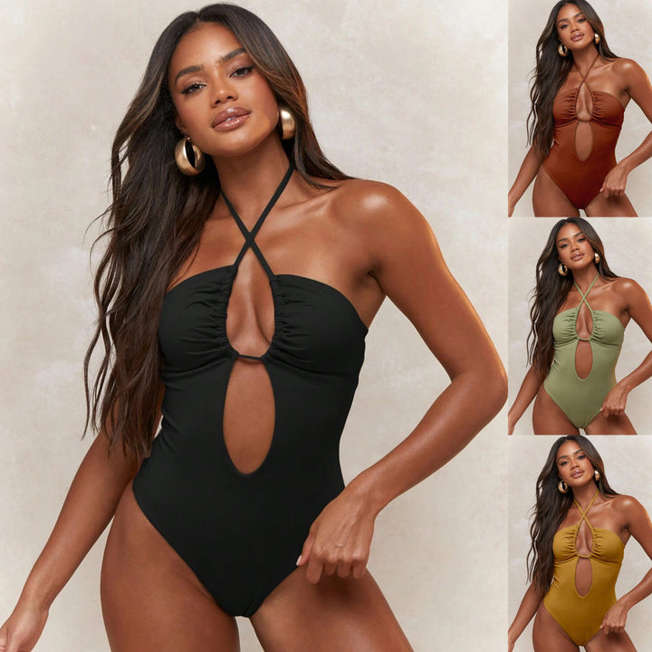 Women's One-Piece Swimsuit with Refined Gathering StylebySassy