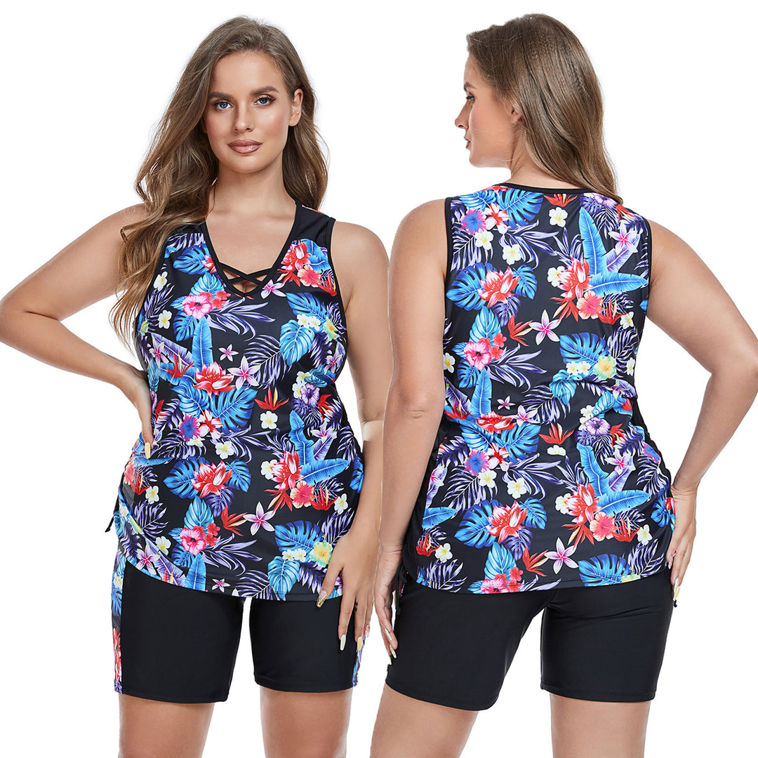 Women's sporty swimsuit with floral design StylebySassy