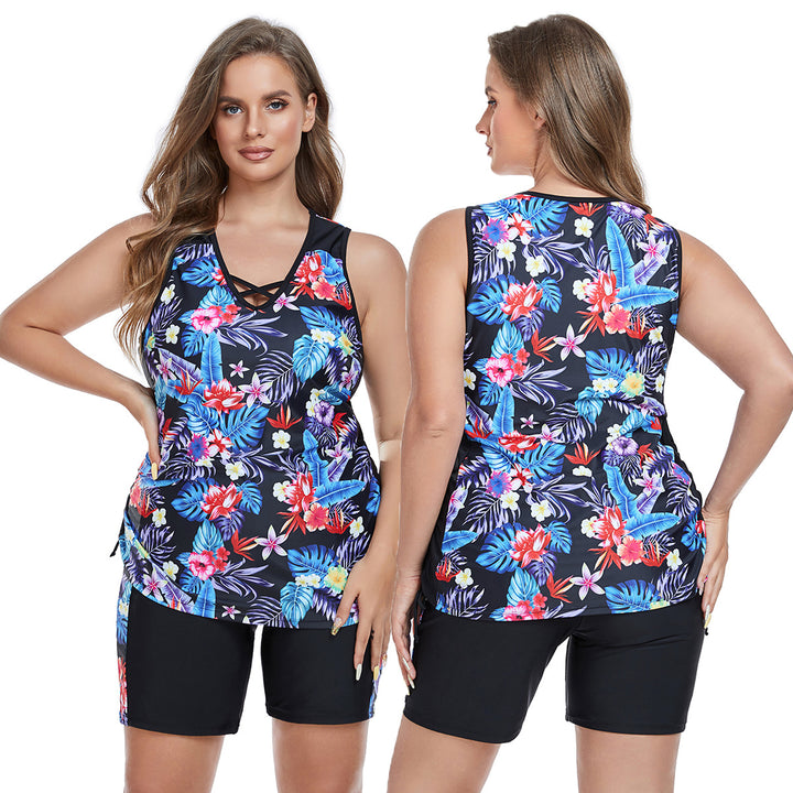 Women's sporty swimsuit with floral design StylebySassy