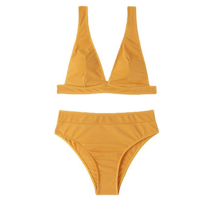 Women's Triangle Bikini Set with High Waist and Flattering Wrap Design StylebySassy