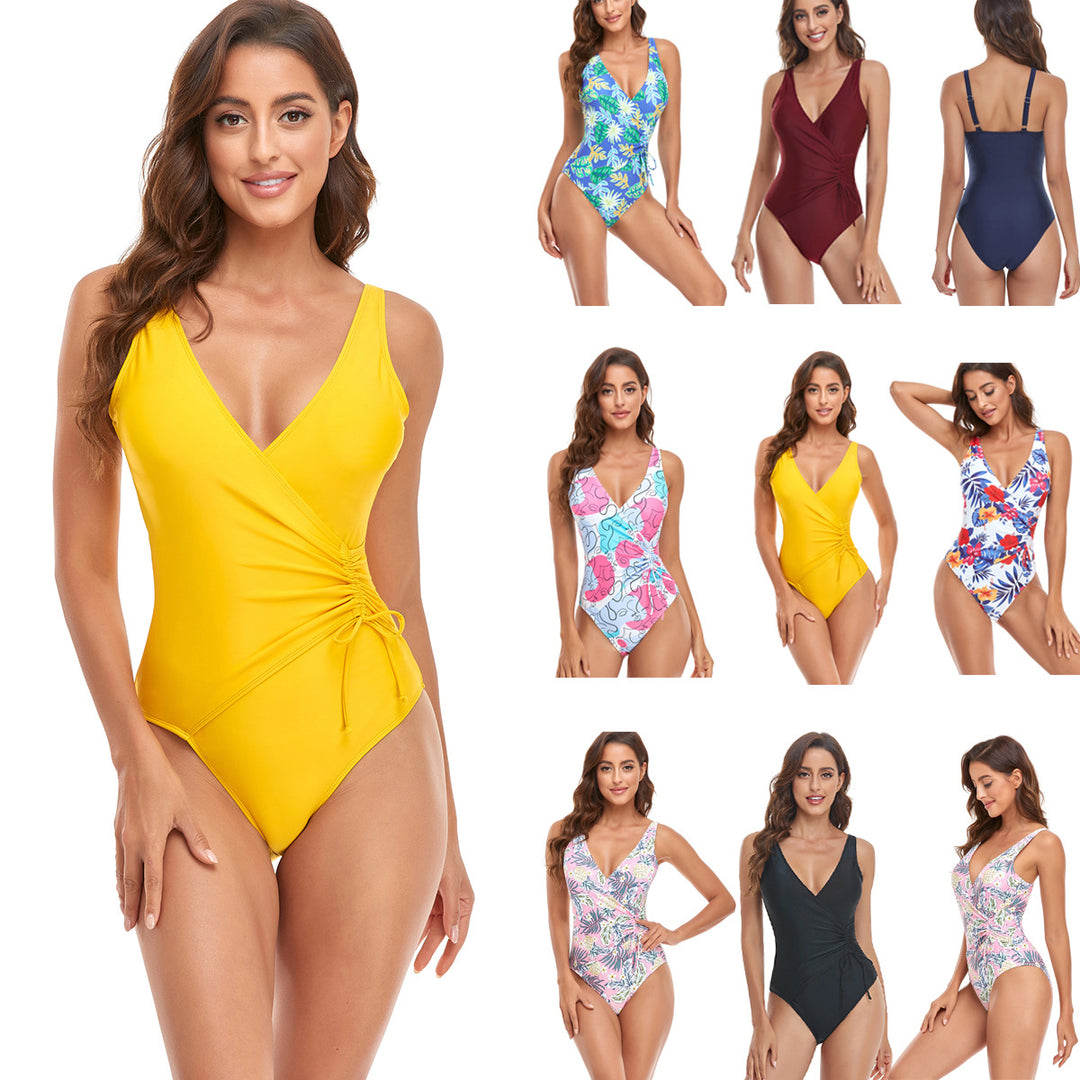 Women's Sporty One-Piece Swimsuit with Modern Wrap Design StylebySassy
