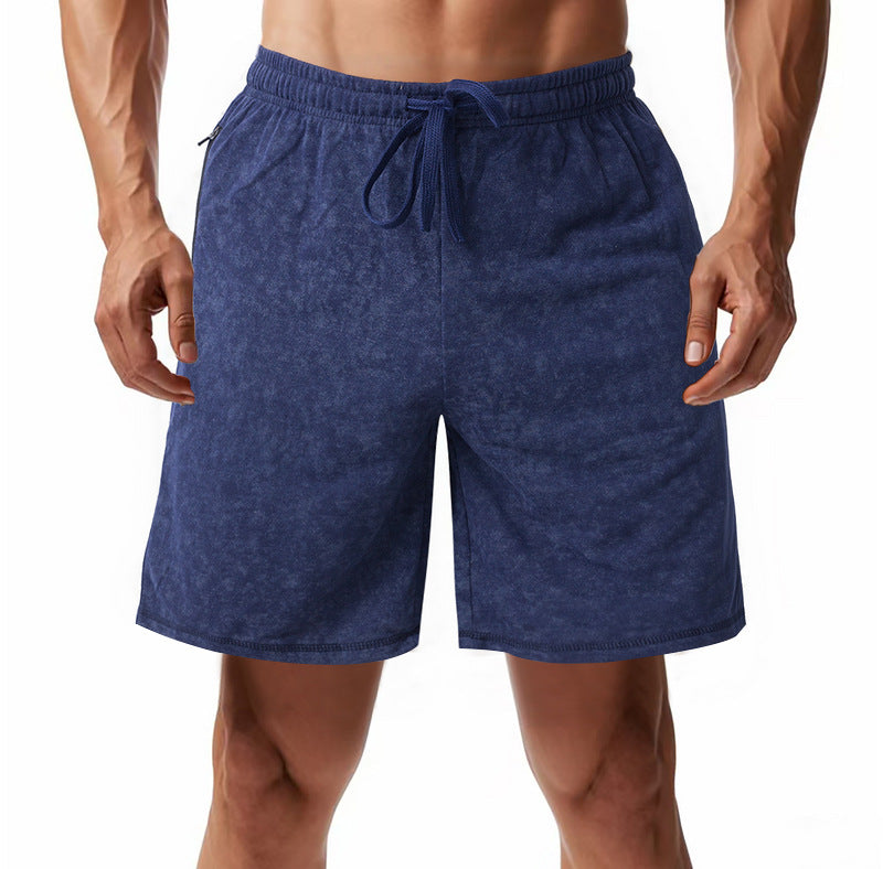 Men's lightly fitted terry shorts with elastic waistband, drawstring and side pockets StylebySassy