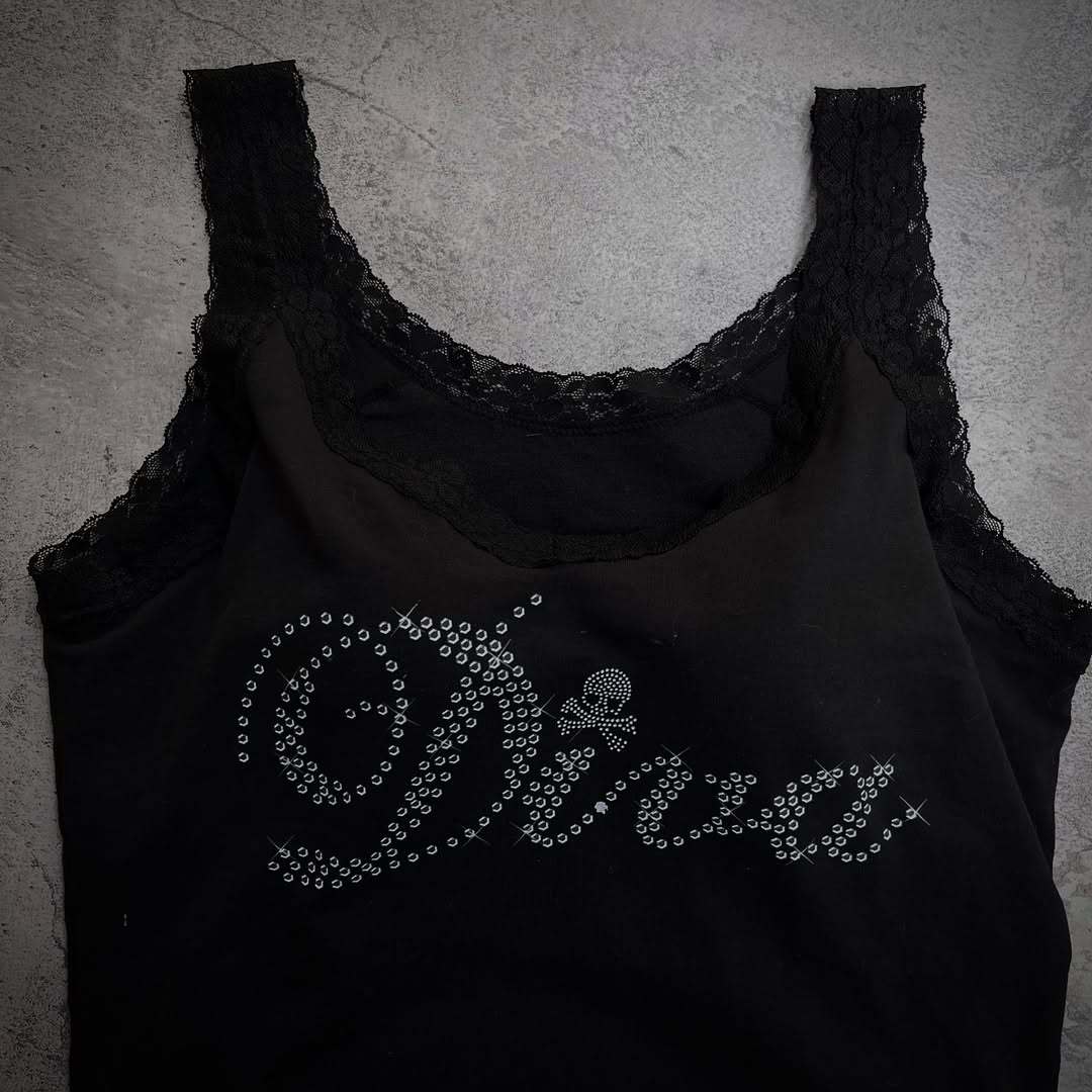 Women Designer Top with Lace Accents and Glittering Print StylebySassy