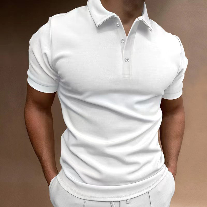 Men's slim fit stretch polo shirt with kent collar and elastic hem StylebySassy