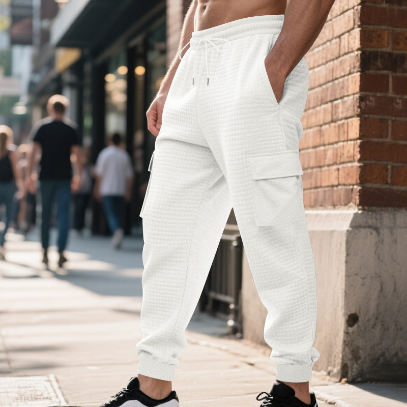 Men's quilted thermo lounge pants with functional pockets, drawstring and elastic waistband StylebySassy