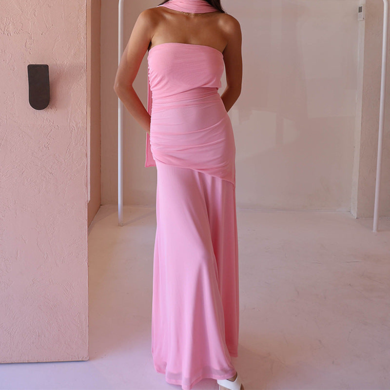 Women Refined Off-Shoulder Maxi Dress with Ruffle Details StylebySassy