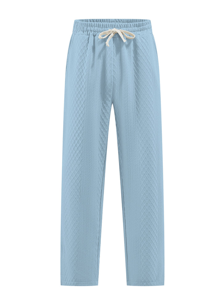 Ladies nan comfortable structured lounge pants with elastic drawstring and straight leg StylebySassy