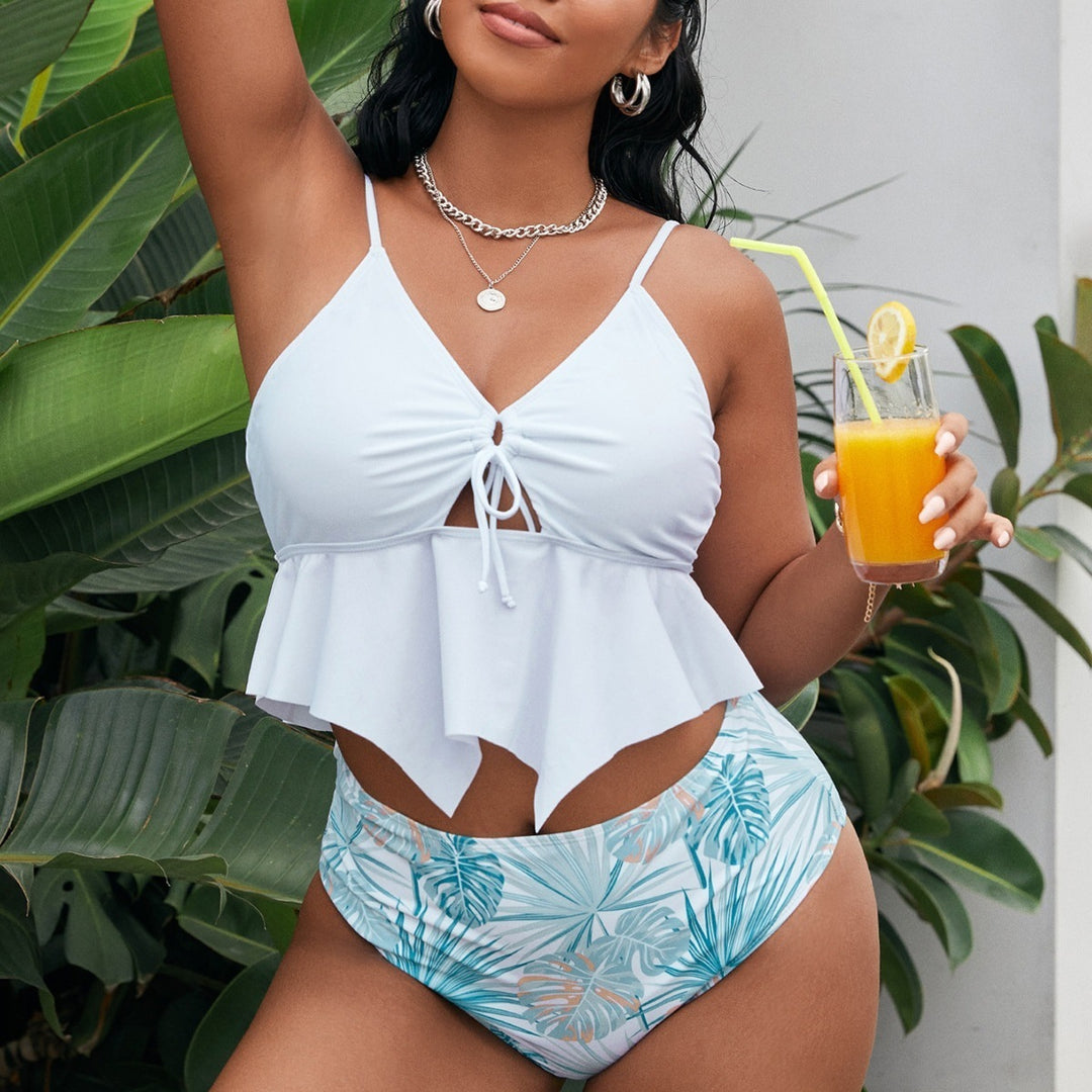 Women's swim set with flowing top and floral bottom StylebySassy