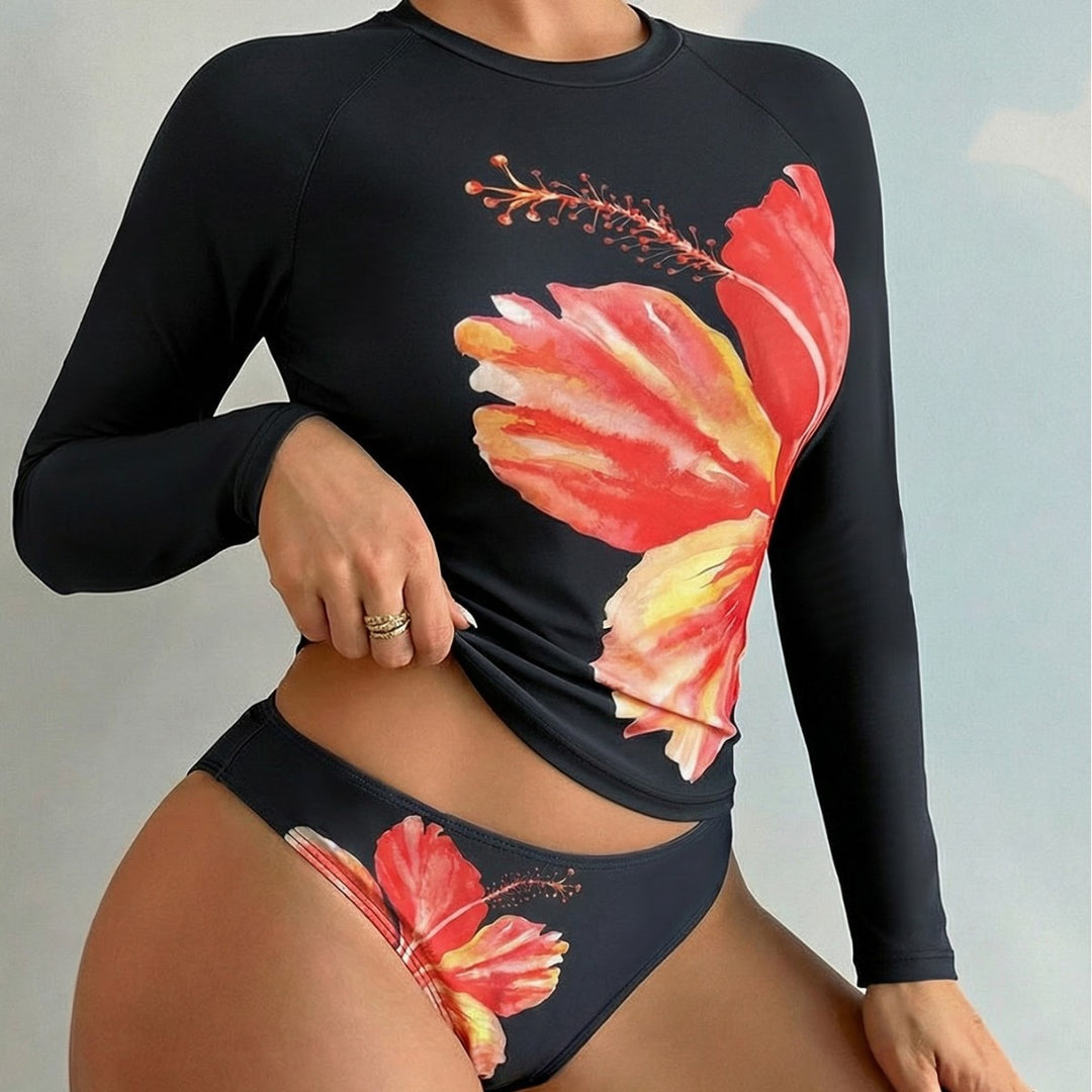 Women’s UV Protection Swimsuit with Floral Print StylebySassy