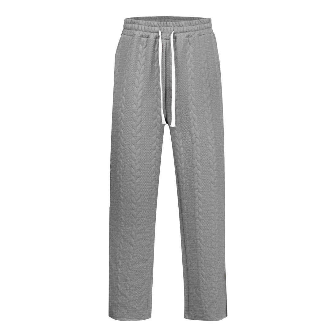 Men's loosely falling knit joggers with cable pattern and drawstring StylebySassy
