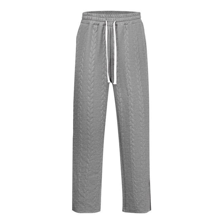 Men's loosely falling knit joggers with cable pattern and drawstring StylebySassy