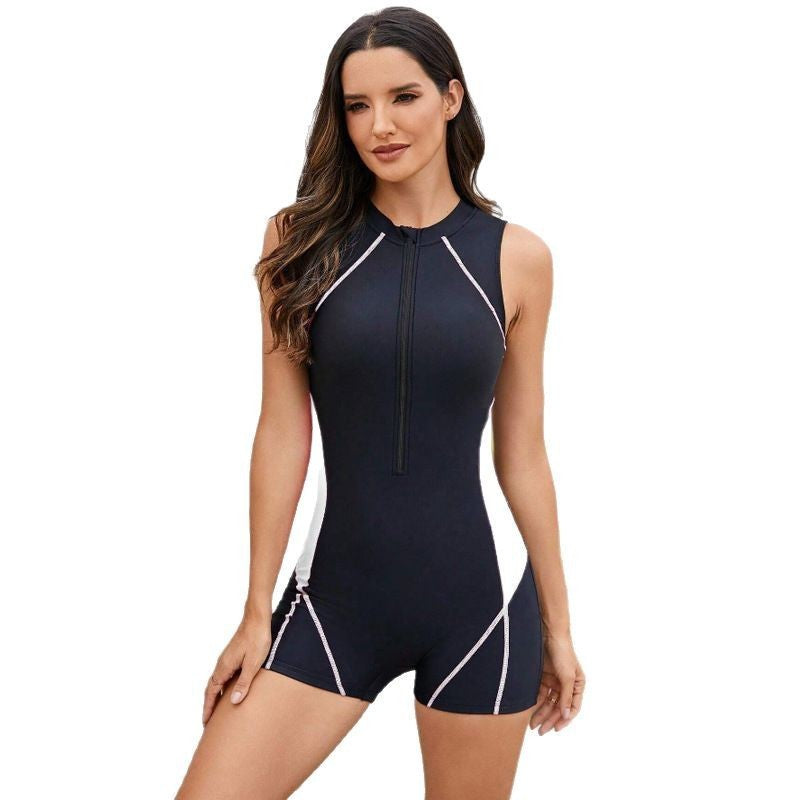 Women's sporty swimsuit with zipper StylebySassy
