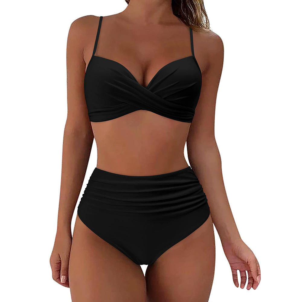 Women High-Waist Bikini with Leopard Pattern StylebySassy