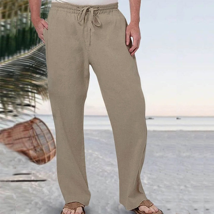 Men's soft lounge pants made of cotton jersey with elastic drawstring waistband and side pockets StylebySassy