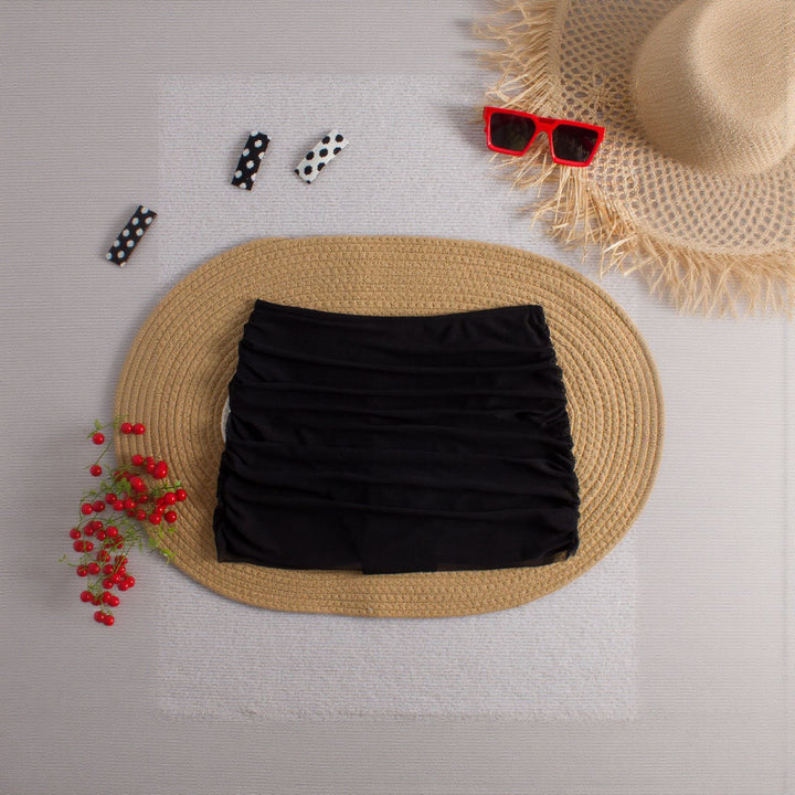 Ladies wrap skirt with low waistband and gathering StylebySassy