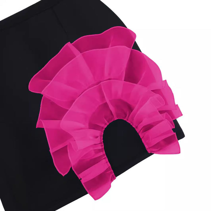 Women Elegant Skirt with Voluminous, Transparent Ruffle Hem StylebySassy
