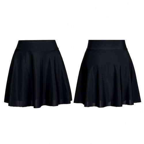 Women's Pleated Skirt with Elastic Waistband and Flowing Fall StylebySassy