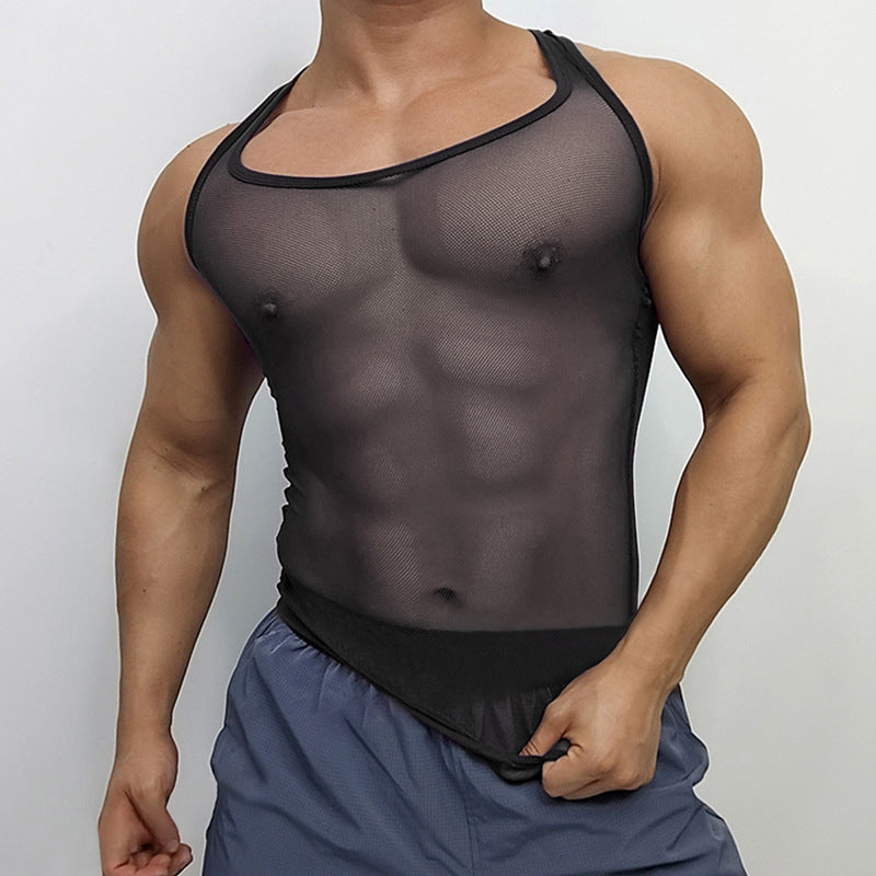 Unisex nan breathable mesh top with sporty back piece and elastic hem StylebySassy