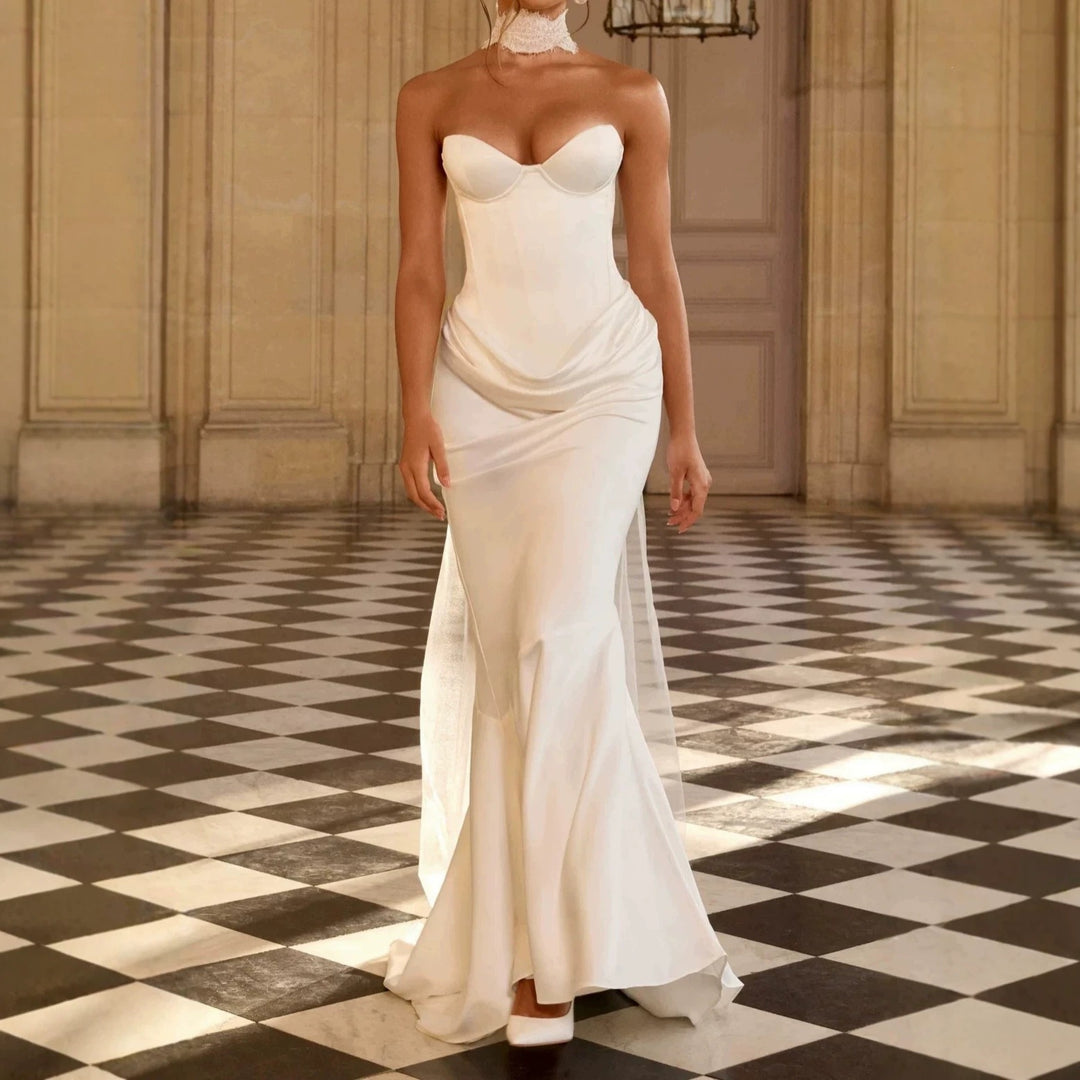 Ladies Glamorous Evening Dress with Fitted Corset Look StylebySassy